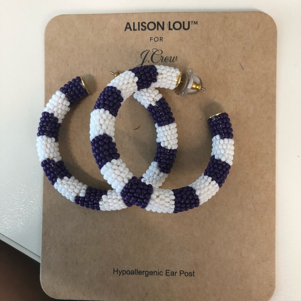 J. Crew beaded statement hoops NWT